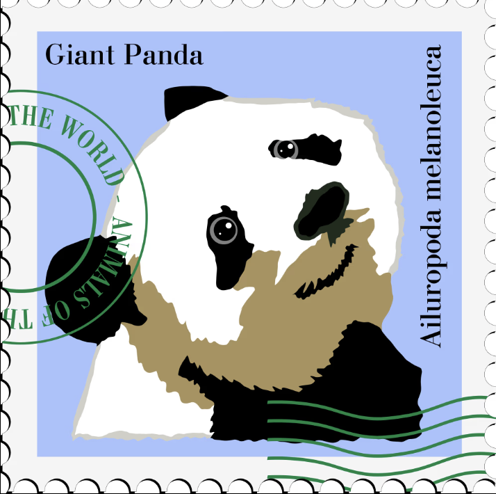 RentaPanda panda postage stamp